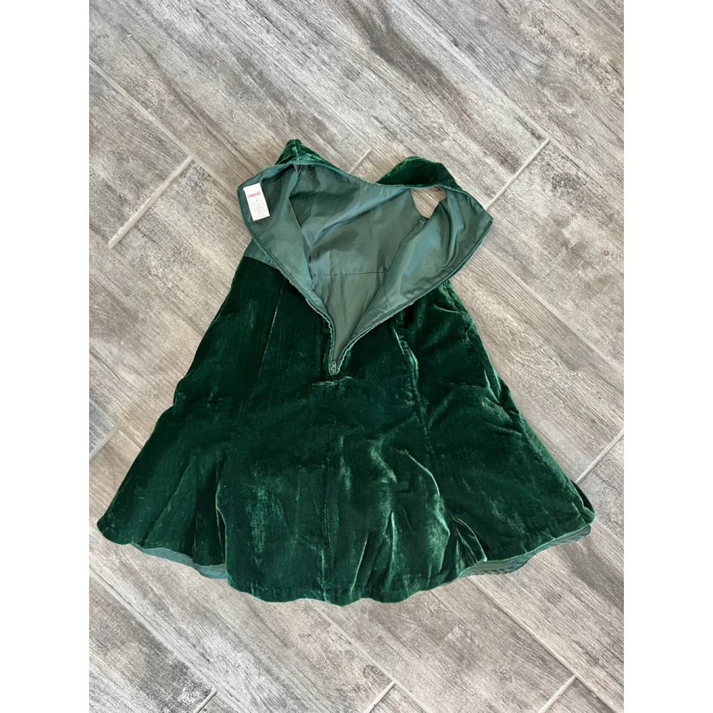 Gymboree Girls Green‎ Velvet Dress Holiday Party Sleeveless Size 6